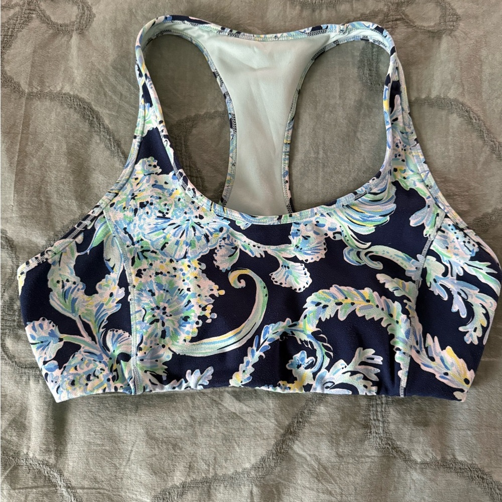 Lilly Pulitzer Navy Floral Sports Bra